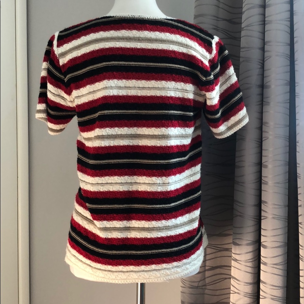 Vintage short sleeve textured button up sweater - Picture 3 of 6